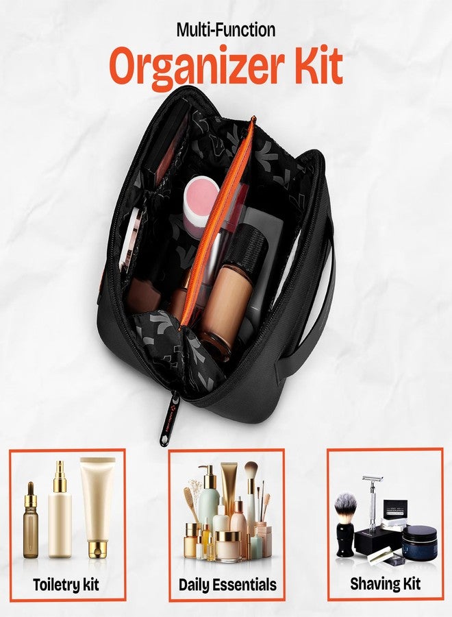 Nasher Miles Dock Toiletry Kit 180° Opening Cosmetic Bag | Polyester Travel Pouch Organizer | Multipurpose Storage Compartments & Carry Handle | Travel Accessory for Men & Women (Black) - Image 4